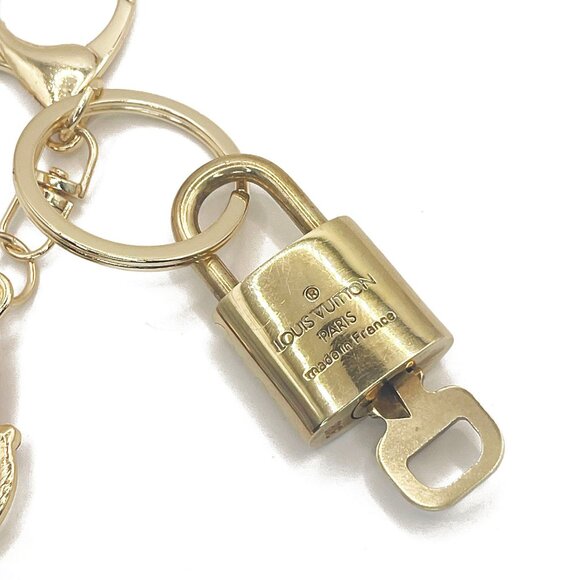 Authentic Louis Vuitton Lock & Key with Bag Charm Keychain Key Charm Chain - Picture 6 of 6